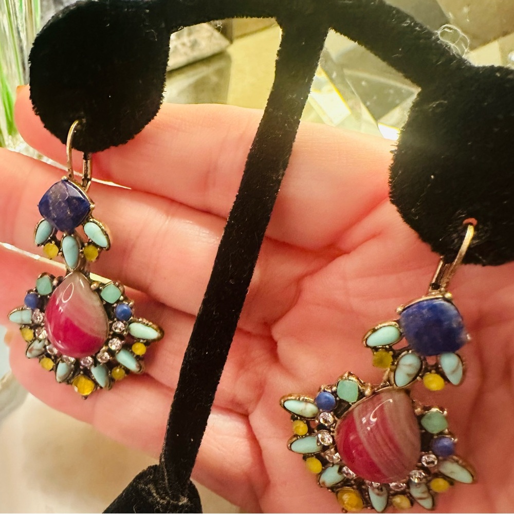 Chloe + Isabel Vibrant Pink and Blue Earrings - Picture 3 of 9